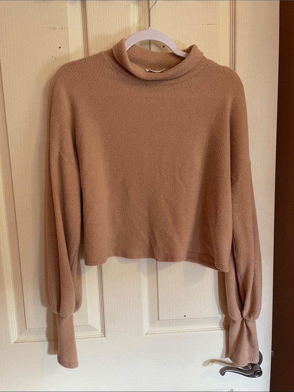 Everly Dusty Rose Mock Neck Waffle Knit Sweater